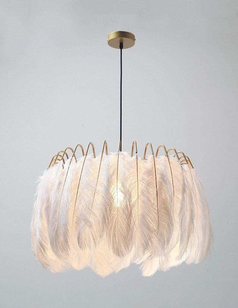 Feather Lamp Modern Nordic  Fairy Feather Chandelier Lamp Loft Pendant Lamp Lights Living Suspension Lighting Fixtures