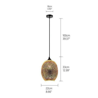 Modern 3D Colorful Romantic Starry Sky Hanging Glass Shade Pendant Lamp Lights Fixture E27 For Bedroom Restaurant Living Room