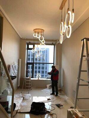 LED Nordic Wooden Iron Acryl Rings DIY LED Lamp LED Light.Pendant Lights.Pendant Lamp.Pendant light For Dinning Room Foyer