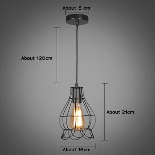 Modern Pendant Light Black Iron Hanging Cage Vintage Led Lamp E27 Industrial Loft Retro Dining Room Restaurant Bar Counter