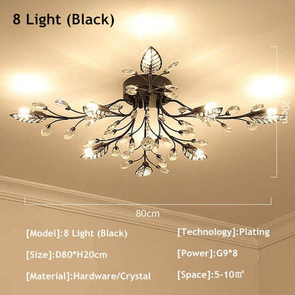 Vintage LED Ceiling Light Crystal Ceiling Lamp For Living Room Loft