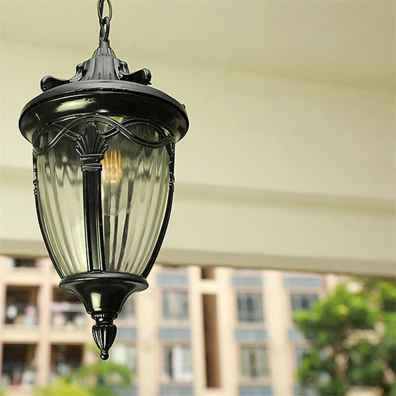 Outdoor waterproof chandeliers European wall lights retro garden lights villa personality creative gazebo corridor hanging lamps