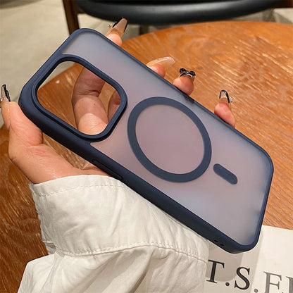 Clear Shockproof For Magsafe Wireless Charge Magnetic Case for iPhone 16 15 14 Matte Bumper Cover