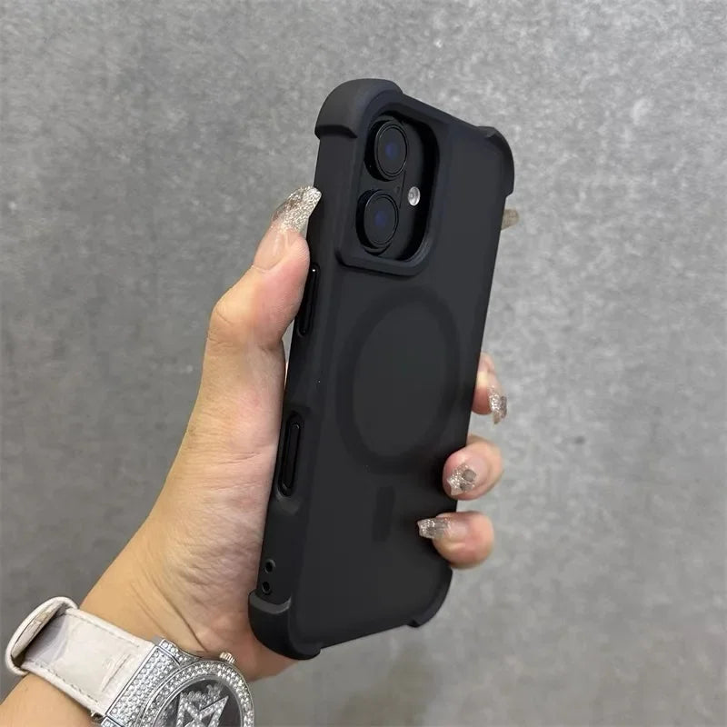 Magnetic Matte Fall Prevention  Armor Shockproof Magsafe Case For iPhone 16 15 14