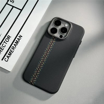 Geometric Carbon Fiber texture 3D Relief Magsafe case for iphone 17 16 Wireless Charging Hard Case