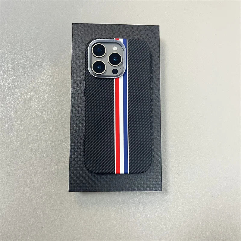 Geometric Carbon Fiber texture 3D Relief Magsafe case for iphone 17 16 Wireless Charging Hard Case