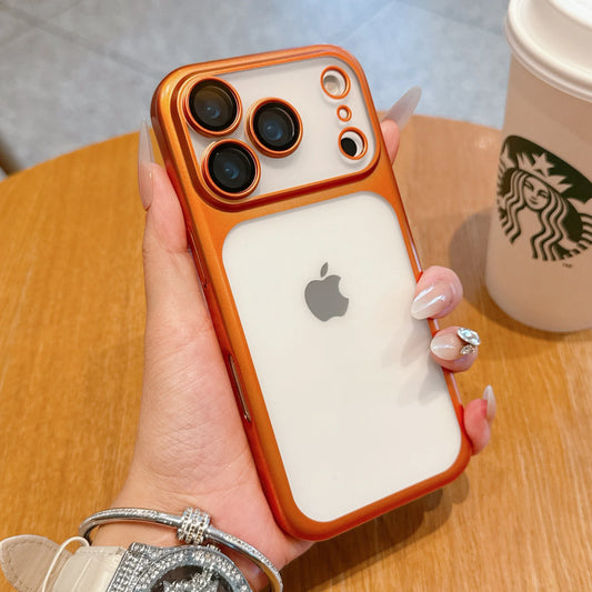 New Transparent Phone Case For iPhone 17 Plating Frame Lens Film Protection Anti-fall Hard Clear Cover