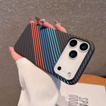 Luxury Carbon Fiber Kevlar Pattern Case For iPhone 17 Shockproof Retro Lines Cover