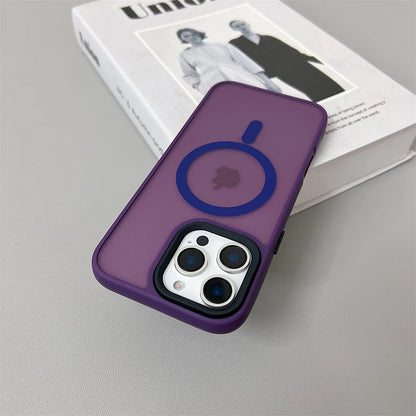Luxury Magnetic Magsafe Wireless Charge Phone Case For iPhone 16 15 Shockproof Matte Case