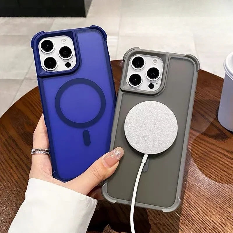 Magnetic Matte Fall Prevention  Armor Shockproof Magsafe Case For iPhone 16 15 14