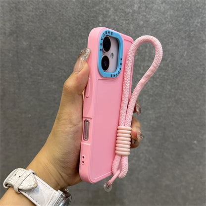 Luxury Wrist Strap Bracelet Lanyard Phone Case For iPhone 16 15 14