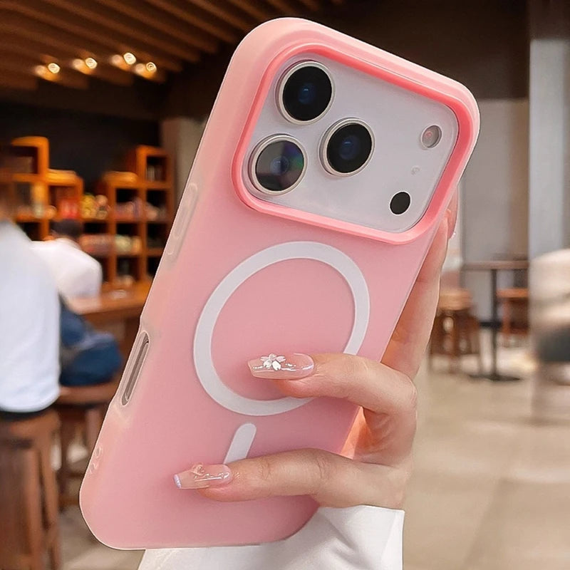 Luxury 2 IN 1 Magnetic Shockproof Case for iPhone 17 Liquid Silicone Magsafe Bumper Cover