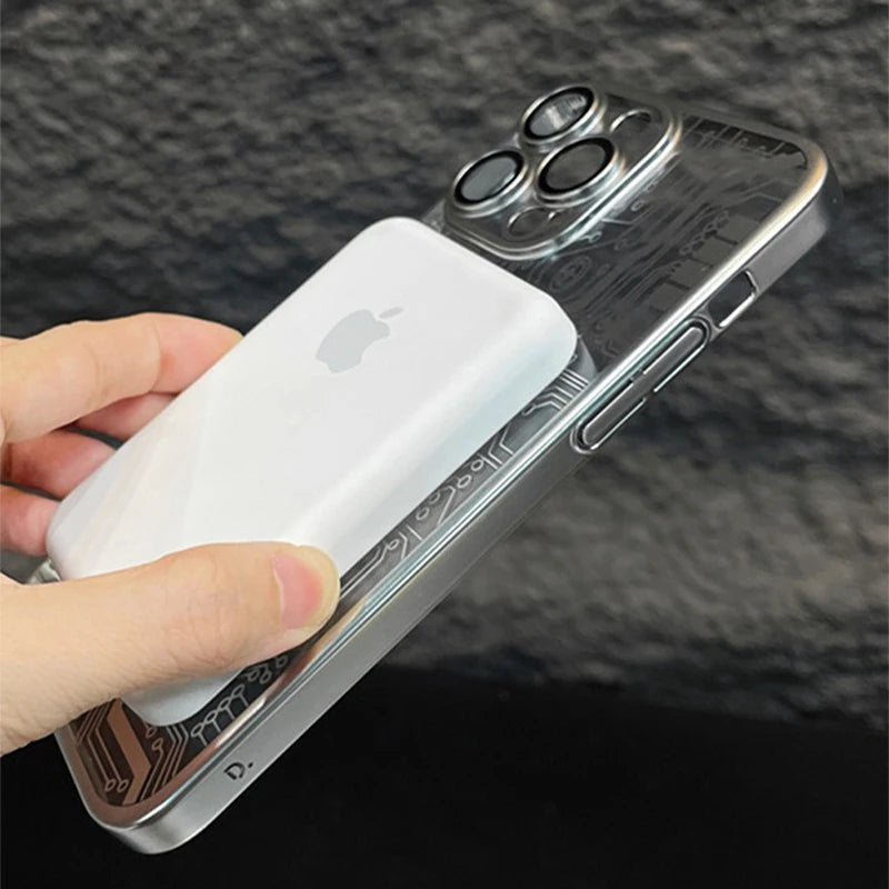 Original Plating Wireless Charging Magsafe Case For iPhone 16 15 14 Magnetic Soft Cases