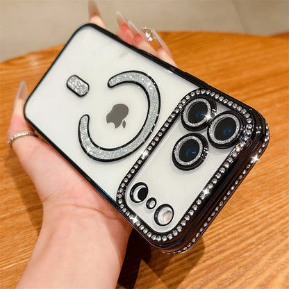 Bling Crystal Lens Film Transparent For Magsafe Magnetic Wireless Charging Case For iPhone 17