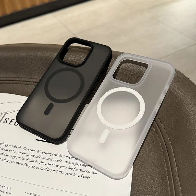 Clear Shockproof For Magsafe Wireless Charge Magnetic Case for iPhone 16 15 14 Matte Bumper Cover