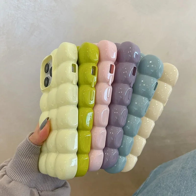 Cute Cartoon 3D Block Lattice Case for iPhone 16 15 14