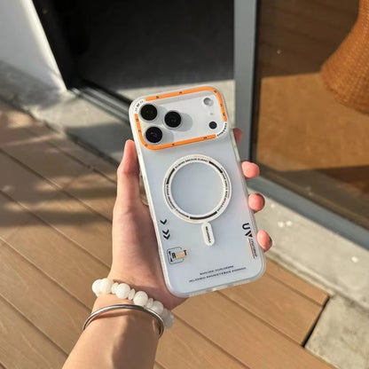 Matte Magnetic Phone Case For iPhone 17 Magsafe Wireless Charge Frosted Metal Lens Frame Buttons Cover