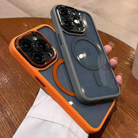 Magnetic Metal Lens Bumper Protection Magsafe Case For iPhone 16 15 14