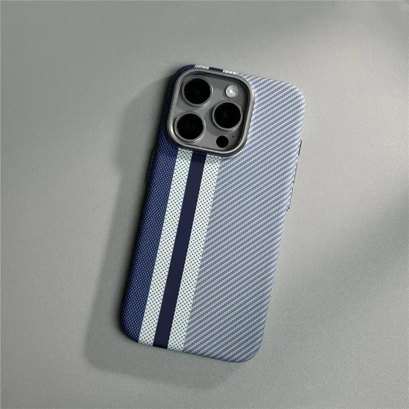 Geometric Carbon Fiber texture 3D Relief Magsafe case for iphone 17 16 Wireless Charging Hard Case