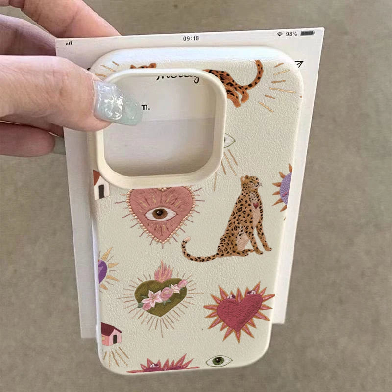 Personalized Leopard Lichee Pattern Silicone Cover For iPhone 17 16 15