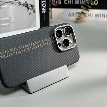 Geometric Carbon Fiber texture 3D Relief Magsafe case for iphone 17 16 Wireless Charging Hard Case