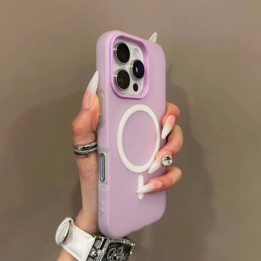 Luxury Candy Color 2 IN 1 Magsafe Case for iPhone 16 15 14 Magnetic Wireless Charge Matte Soft Cover