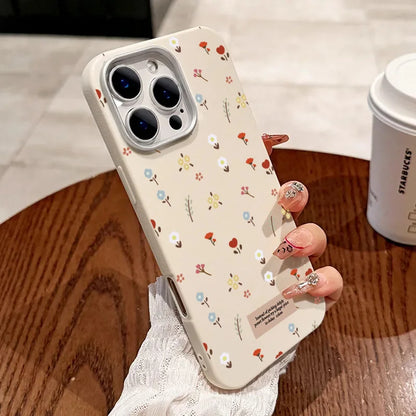 Retro Floral Leather Pattern Phone Case For iPhone 16 15 14