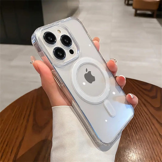 Transparent Magsafe Magnetic Case For iPhone 16 15 14