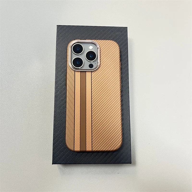 Geometric Carbon Fiber texture 3D Relief Magsafe case for iphone 17 16 Wireless Charging Hard Case