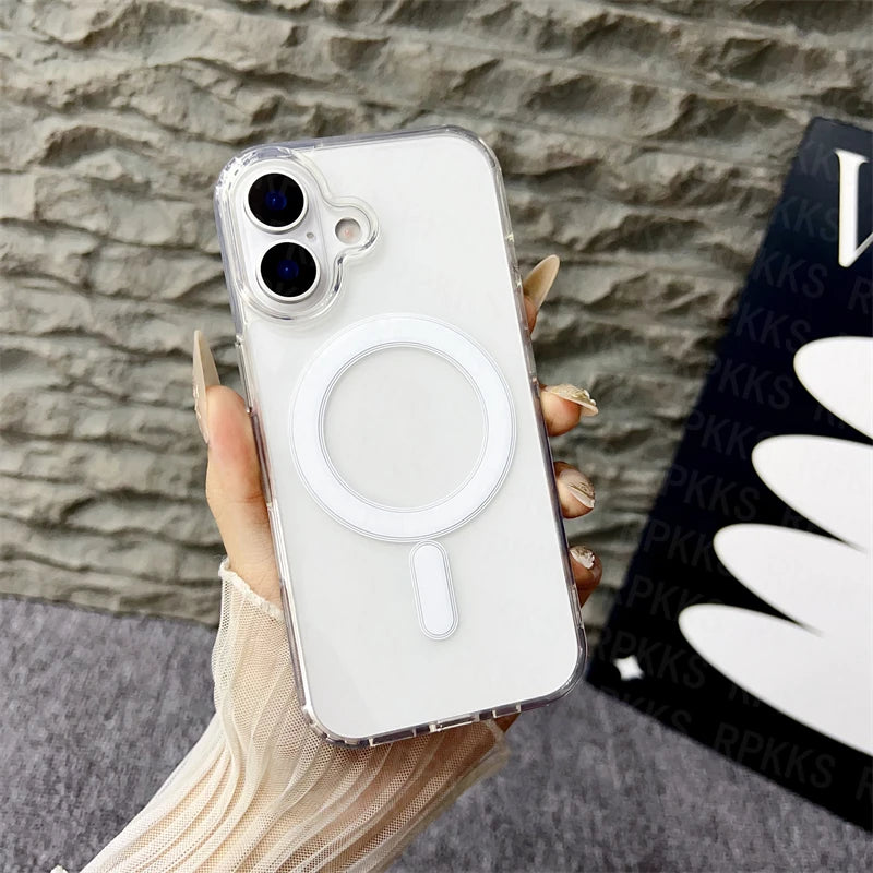 Magsafe Magnetic Clear Phone Case For iPhone 17 16 15 14 13 12