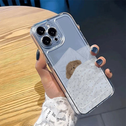 Dog Cat Couple Phone Case For iPhone 17 16 15 Cute Cartoon Animal Shockproof Cover