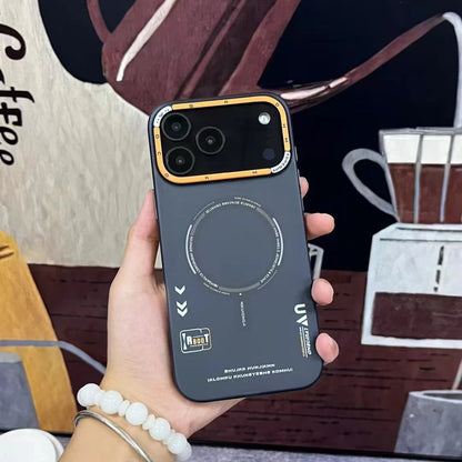 Matte Magnetic Phone Case For iPhone 17 Magsafe Wireless Charge Frosted Metal Lens Frame Buttons Cover