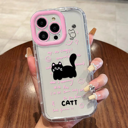 Cut Cat Aninal Phone Case For iPhone 17 16 15 Silicone Soft Cover