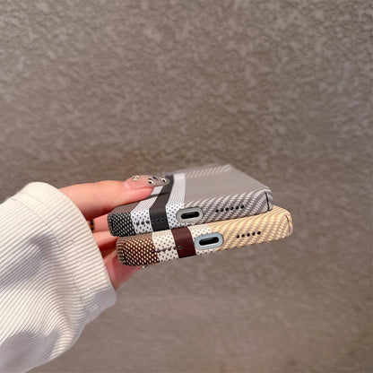 Large Kong Kevlar Carbon Fiber Stripe Texture Hard PC case for iPhone 17