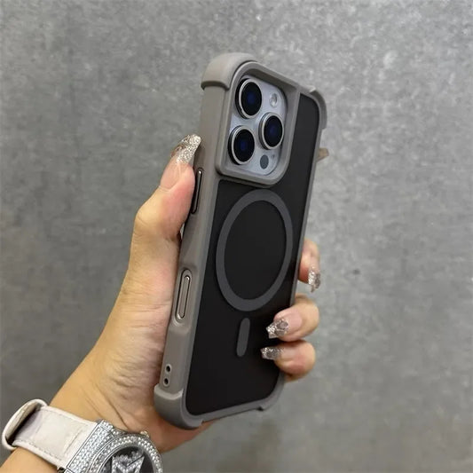 Magnetic Matte Fall Prevention  Armor Shockproof Magsafe Case For iPhone 16 15 14