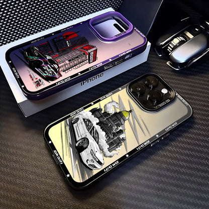 Tokyo Sports Racing JDM Drift Car Phone Case For iPhone 16 15 14 Anti Fall Matte Cover