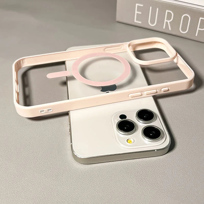 Candy Color Magsafe Wireless Charge Phone Case For iPhone 17 16 15 14 Magnetic Bumper Cover