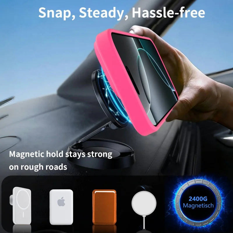 Magsafe Translucent Matte Magnetic Folding Stand Case For iPhone 16 15 14
