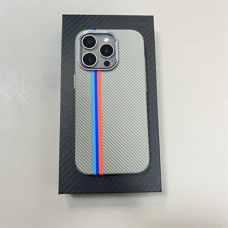 Geometric Carbon Fiber texture 3D Relief Magsafe case for iphone 17 16 Wireless Charging Hard Case