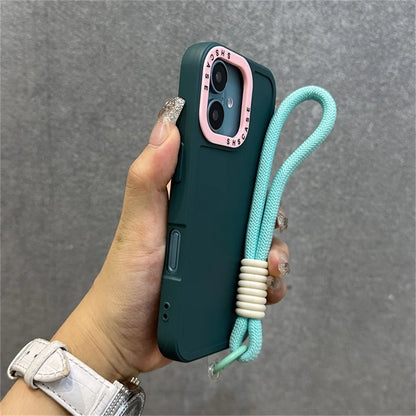 Luxury Wrist Strap Bracelet Lanyard Phone Case For iPhone 16 15 14