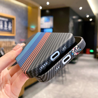 Luxury Carbon Fiber Kevlar Pattern Case For iPhone 17 Shockproof Retro Lines Cover