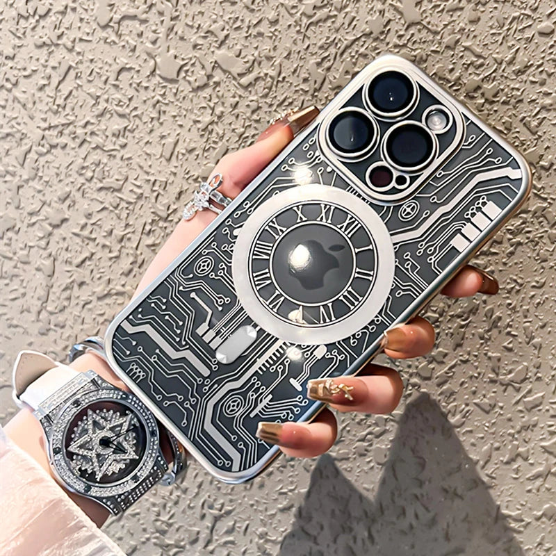 Original Plating Wireless Charging Magsafe Case For iPhone 16 15 14 Magnetic Soft Cases