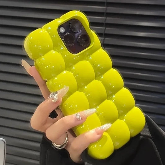 Cute Cartoon 3D Block Lattice Case for iPhone 16 15 14
