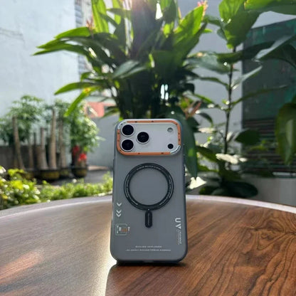 Matte Magnetic Phone Case For iPhone 17 Magsafe Wireless Charge Frosted Metal Lens Frame Buttons Cover