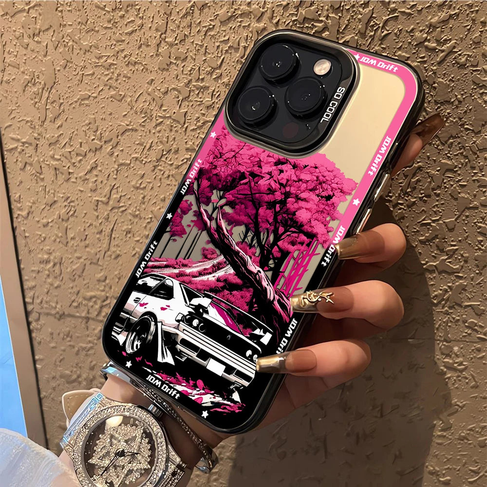Tokyo Sports Racing JDM Drift Car Phone Case For iPhone 16 15 14 Anti Fall Matte Cover
