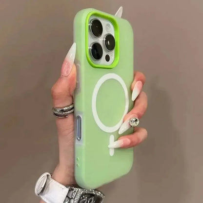 Luxury Candy Color 2 IN 1 Magsafe Case for iPhone 17 16 15 Magnetic Wireless Charge Bumper Cover