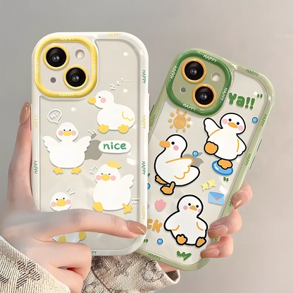 Cut Cat Aninal Phone Case For iPhone 17 16 15 Silicone Soft Cover