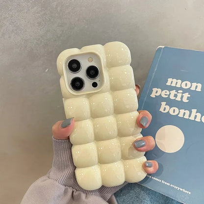 Cute Cartoon 3D Block Lattice Case for iPhone 16 15 14