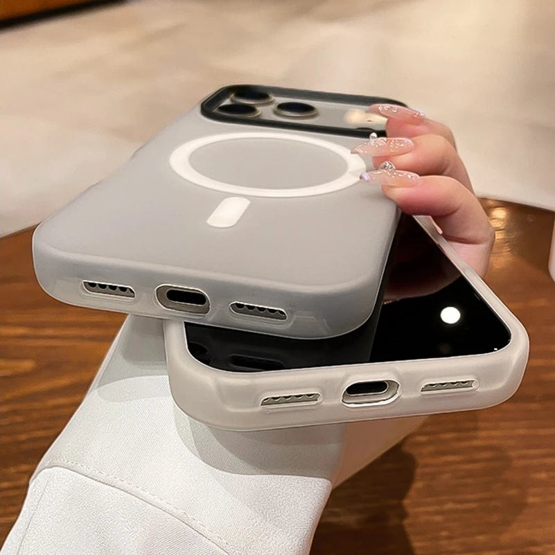 Luxury 2 IN 1 Magnetic Shockproof Case for iPhone 17 Liquid Silicone Magsafe Bumper Cover