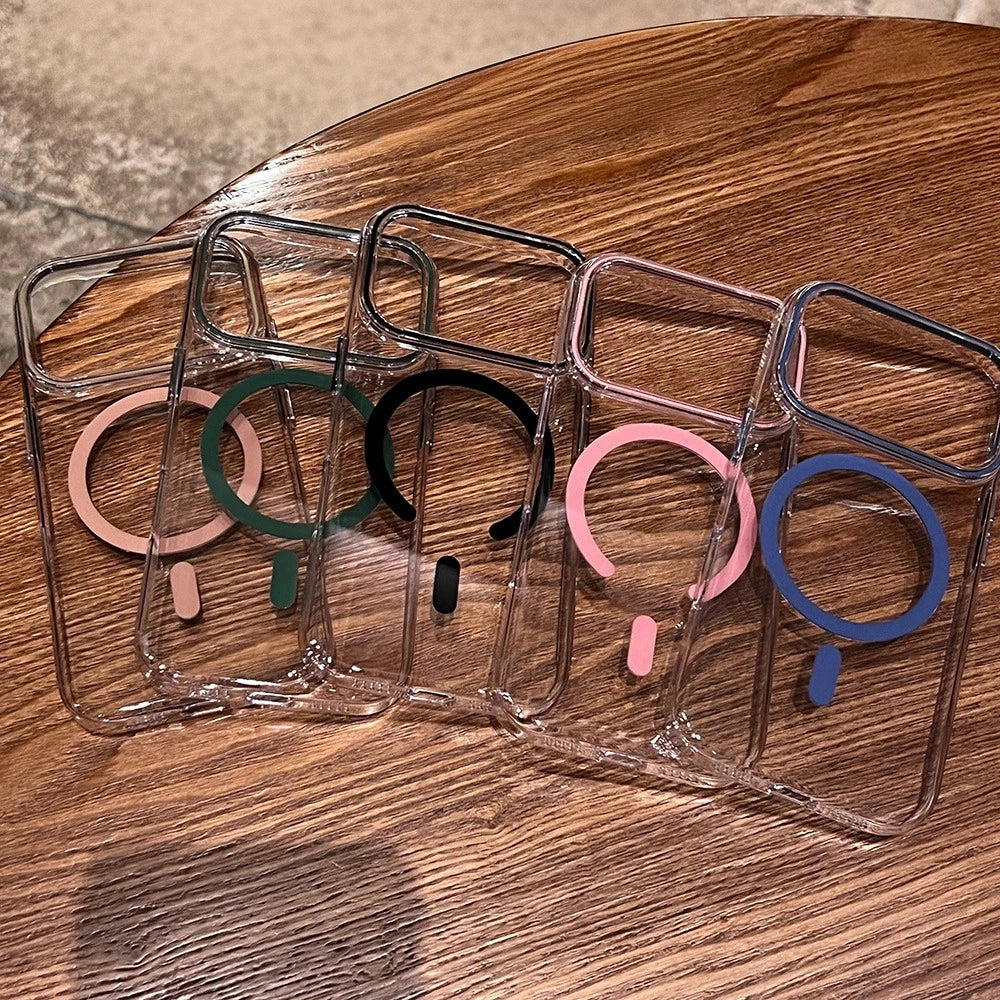 Transparent for Magsafe Hard PC Case for iPhone 17 Magnetic Candy Color Clear Ultra Slim Cover